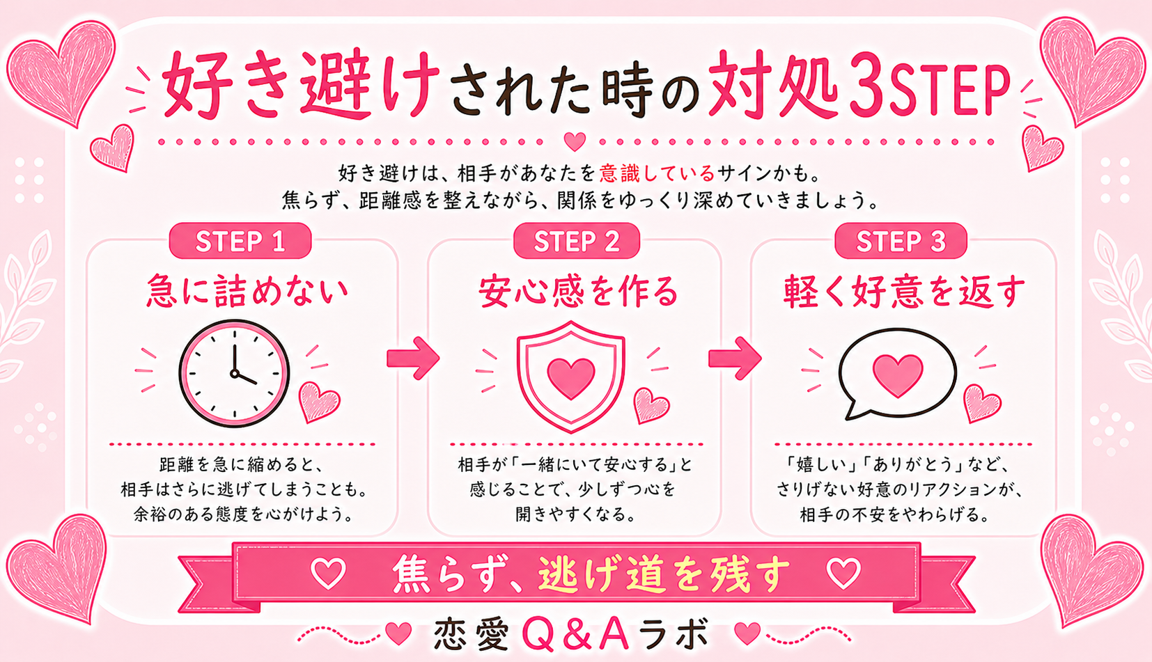 好き避け男性の行動パターン「あるある」 の図解