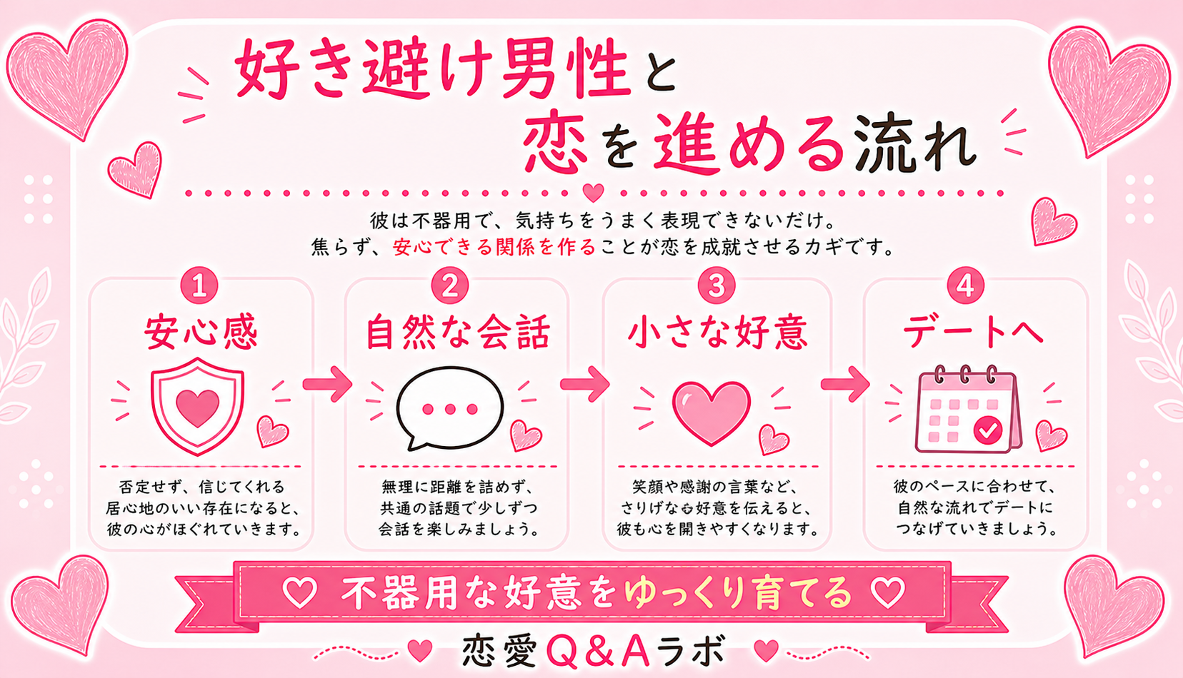 好き避け男性との恋愛を成就させるために の図解
